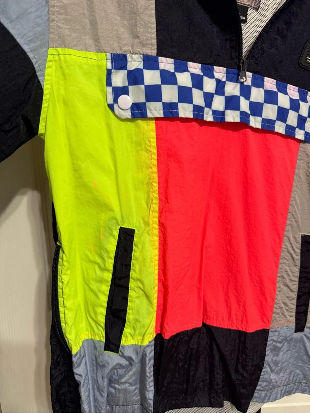 SB Colorblock Anorak Jacket - Neon Yellow, Bright Red, Royal Blue